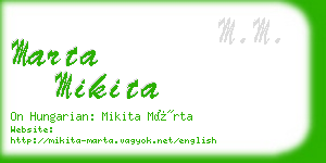 marta mikita business card